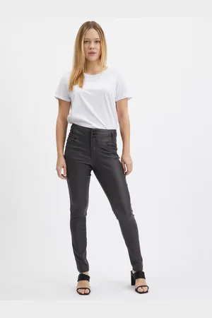 ORSAY Tmavě šedé dámské skinny fit kalhoty - Dámské