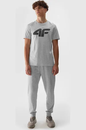 4F Pánské tepláky typu jogger - šedé