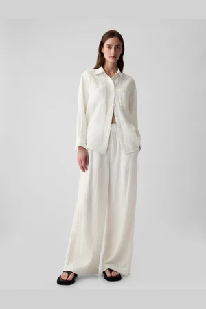 GAP Mušelínové kalhoty wide leg - Dámské