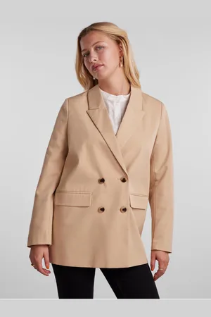 Pieces® Béžové dámské oversize sako Thelma - Dámské