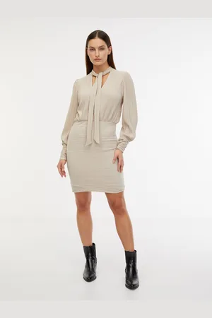 VERO MODA Béžové dámské šaty Aurora - Dámské