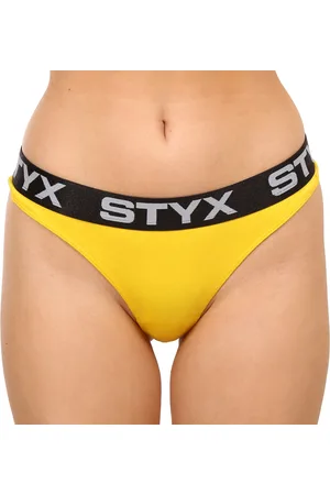 STYX Dámská tanga sportovní guma žluté