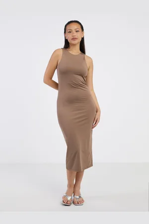 VERO MODA Hnědé dámské šaty Bianca - Dámské