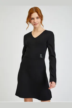Emporio Armani Černé dámské svetrové šaty Exchange - Dámské