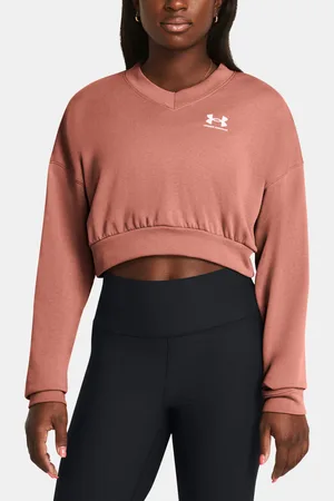 Under Armour Mikina UA Rival Terry OS Crop Crw-PNK - Dámské