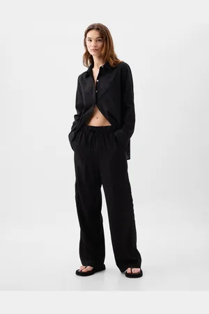 GAP Lněné kalhoty Wide-Leg cargo - Dámské