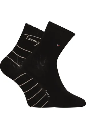 Tommy Hilfiger Socks - TH WOMEN SHORT SOCK 2P TOMMY BRETON STRIPE black