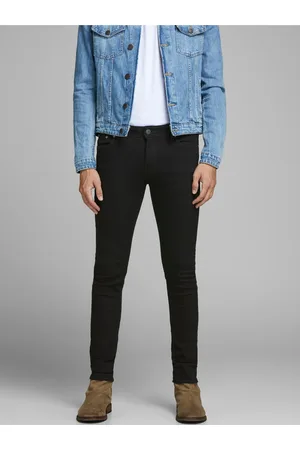JACK & JONES Černé pánské slim fit džíny Liam - Pánské
