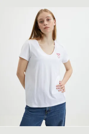 Pieces® Bílé tričko s výšivkou Billy - Dámské