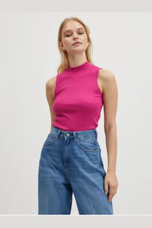 ONLY Tmavě růžový dámský basic top Nessa - Dámské