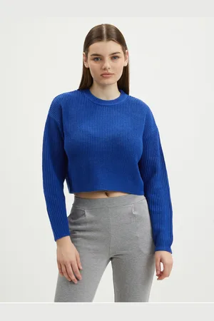 ONLY Tmavě modrý dámský cropped svetr Malavi - Dámské