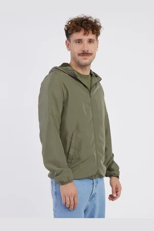 JACK & JONES Khaki pánská lehká bunda s kapucí Cali - Pánské