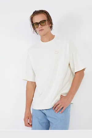 PUMA Krémové pánské oversize tričko Better Classics - Pánské