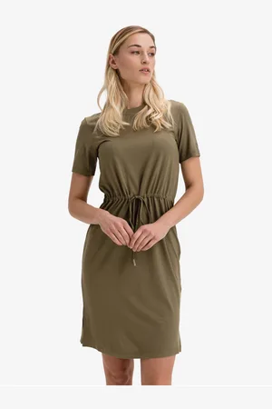 Superdry Khaki dámské krátké šaty se stahováním v pase - Dámské