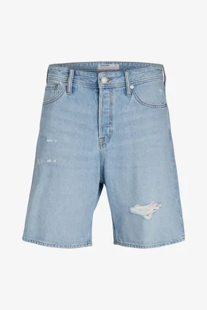 JACK & JONES Světle modré pánské džínové kraťasy Tony - Pánské