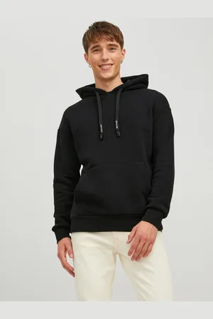 JACK & JONES Černá mikina s kapucí Eking - Pánské