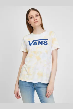 Vans Žluto-krémové dámské vzorované tričko - Dámské