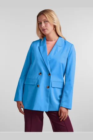 Pieces® Modré dámské oversize sako Thelma - Dámské