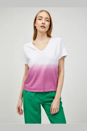 Pieces® Bílo-růžové tričko Abba - Dámské