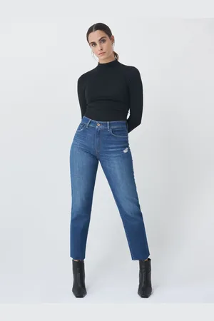 Salsa Tmavě modré dámské zkrácené straight fit džíny - Dámské