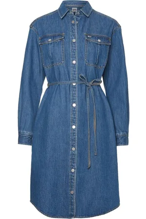 Tommy Hilfiger Tommy Jeans Dress - TJW L/S BELTED DENIM DRESS blue