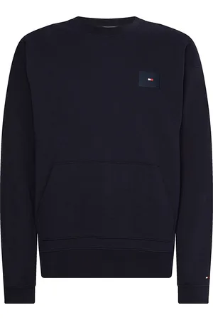 Tommy Hilfiger Sweatshirt - PANELLED HILFIGER PRINT CREWNECK blue