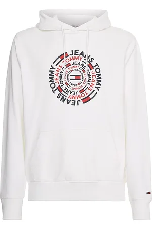 Tommy Hilfiger Tommy Jeans Sweatshirt - TJM CIRCULAR GRAPHIC HOODIE white