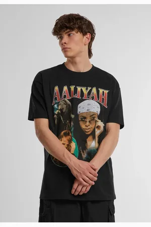 Merchcode Pánské tričko Aaliyah Retro Oversize černé