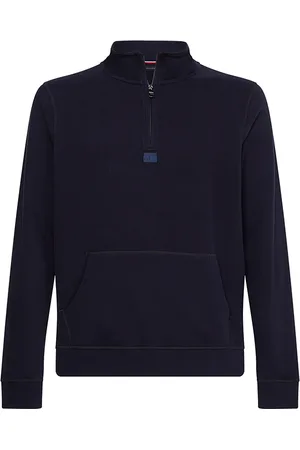 Tommy Hilfiger Sweatshirt - RECYCLED COTTON MOCK NECK dark blue