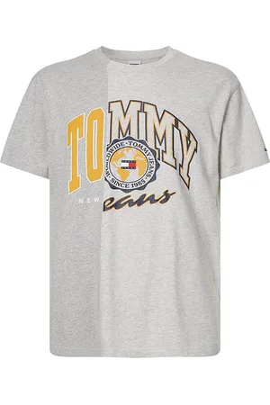 Tommy Hilfiger Tommy Jeans T-Shirt - TJM HALF N HALF COLLEGE TEE grey