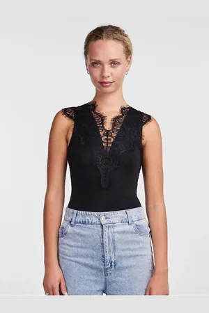 Pieces® Černé dámské krajkové body Ilu - Dámské