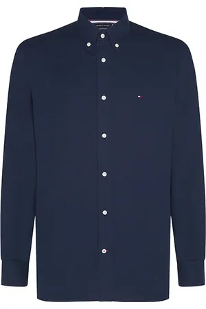 Tommy Hilfiger Shirt - COTTON CASHMERE SHIRT dark blue