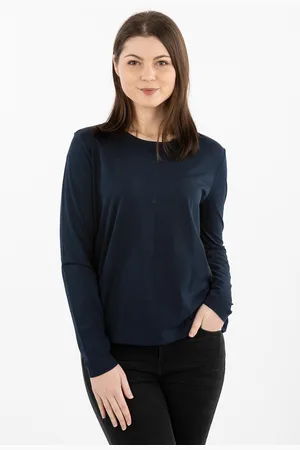 Tommy Hilfiger T-Shirt - JARA OPEN BACK TOP LS dark blue