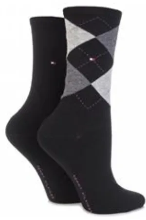 Tommy Hilfiger Socks - TH WOMEN CHECK SOCK 2P dark grey