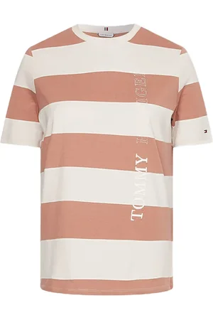 Tommy Hilfiger T-Shirt - REGULAR RUGBY STP C-NK TEE SS brown