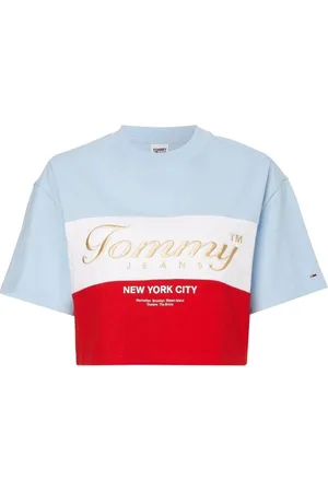 Tommy Hilfiger Tommy Jeans T-Shirt - TJW OVRSZD CROP ARCHIVE LOGO SS blue
