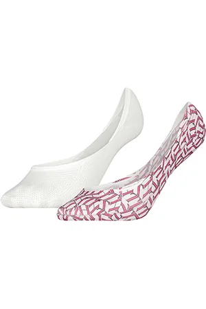 Tommy Hilfiger Socks - TH WOMEN BALLERINA 2P TH BLOCK LOGO White, Pink
