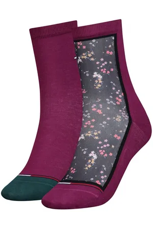 Tommy Hilfiger Socks - TH JEANS 2P DITSY FLORAL burgundy