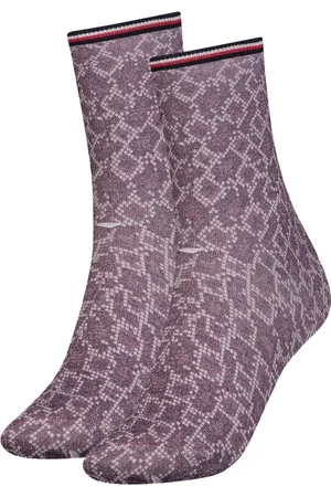 Tommy Hilfiger Socks - TH WOMEN SOCK 1P SNAKE LUREX burgundy