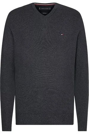 Tommy Hilfiger Sweater - CORE COTTON-SILK VNECK grey
