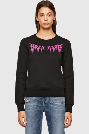 Diesel Sweatshirt - FAMOUS black with pink inscription