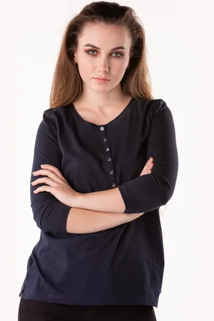 Tommy Hilfiger T-Shirt - JUMMY HENLEY TOP 3/4 SLV Blue