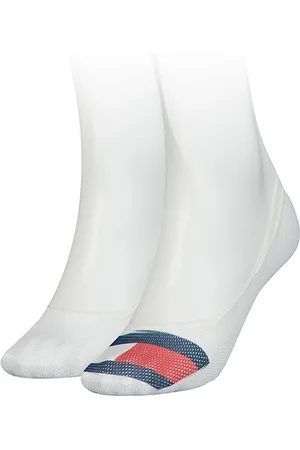 Tommy Hilfiger Socks - TH WOMEN FOOTIE 2P MESH FLAG white