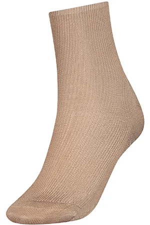Tommy Hilfiger Socks - TH WOMEN SHORT SOCK 1P SMALL RIB beige
