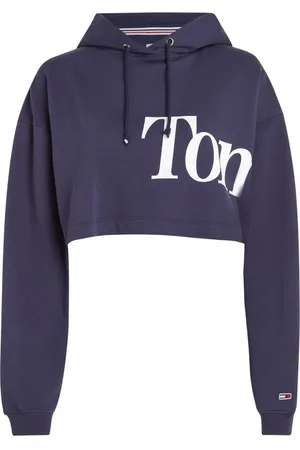 Tommy Hilfiger Tommy Jeans Sweatshirt - TJW SUPER CROP BOLD TOMMY HOODIE blue