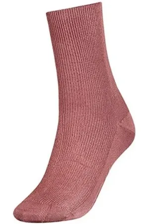 Tommy Hilfiger Socks - TH WOMEN SHORT SOCK 1P SMALL RIB pink