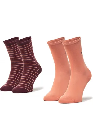 Tommy Hilfiger Socks - Stripes 2 pack pink, burgundy