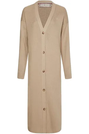 Tommy Hilfiger Cardigan - SOFT RIB MIDI V-NK CARDIGAN beige
