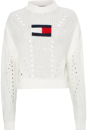 Tommy Hilfiger Tommy Jeans Sweater - TJW OVRSZD FLAG STITCH SWEATER white