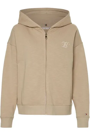 Tommy Hilfiger Sweatshirt - RELAXED TH FULL ZIP HOODIE beige